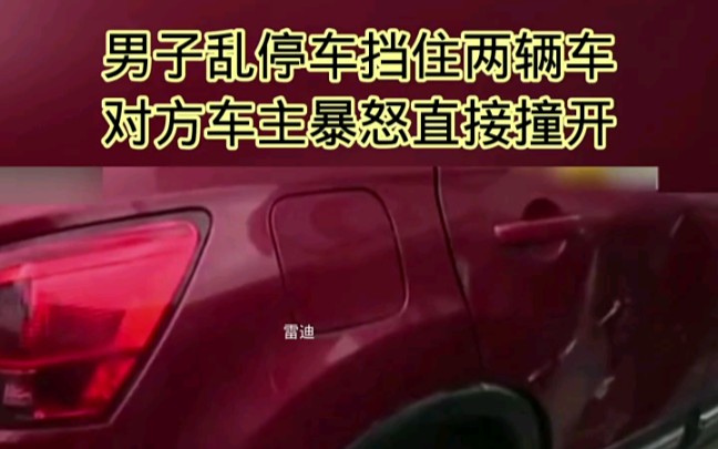 "社会百态 "真实案件记录 男子乱停车挡住两辆车,对方车主暴怒直接撞开.哔哩哔哩bilibili