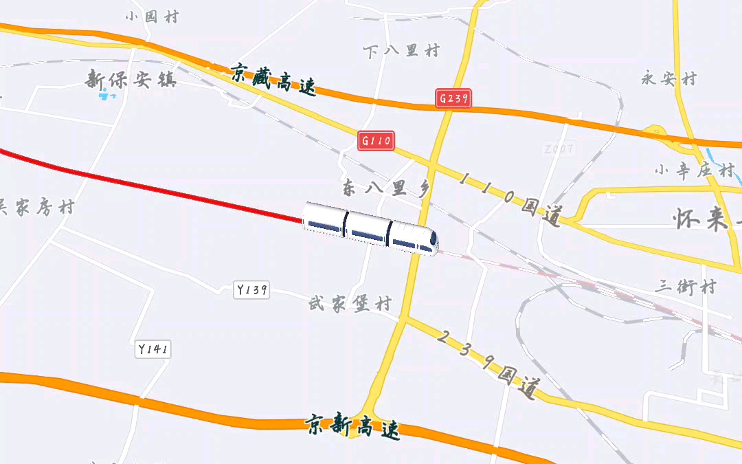 G2482次列车(包头~北京北)线路地图模拟哔哩哔哩bilibili