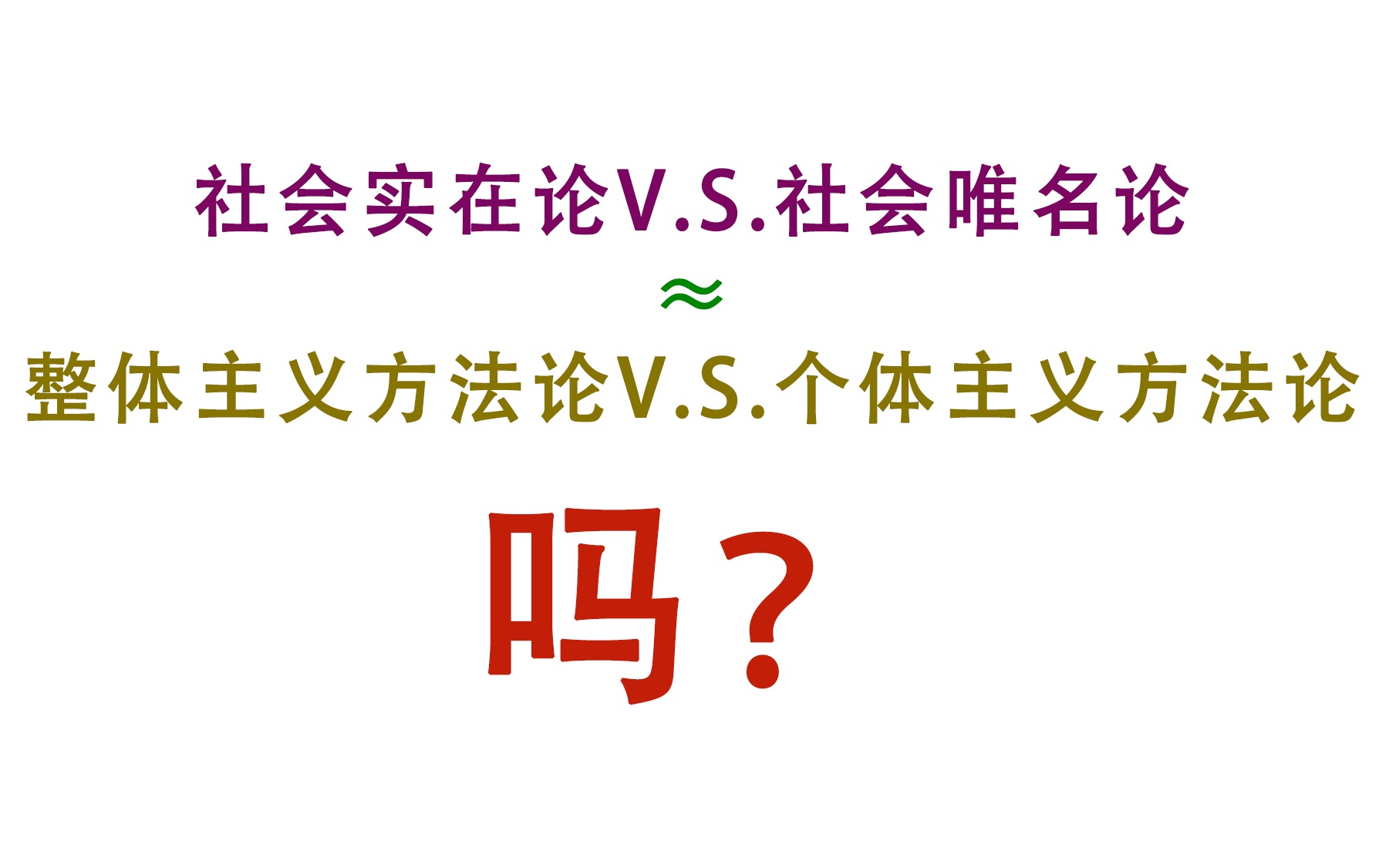 拆书ⷨ⁦–𙣀Š社会研究方法教程》:社会实在论和社会唯名论、整体主义方法论和个体主义方法论,它们在说一回事吗?(第三章第二讲)哔哩哔哩bilibili