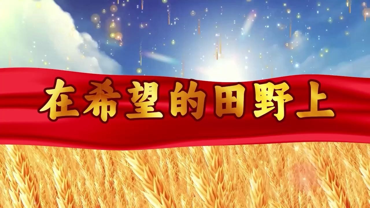 a478在希望的田野上led变色字幕背景视频素材