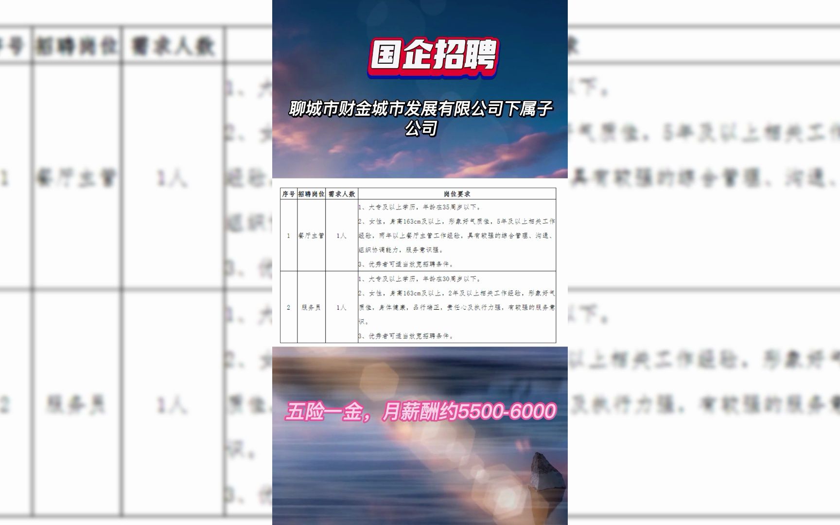 月薪6000!五险一金!聊城国企招聘!哔哩哔哩bilibili