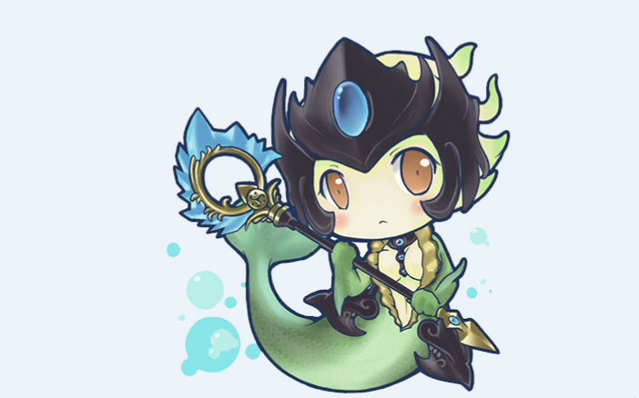 【lol青铜组单排】唤潮鲛姬娜美--今天都掉段了 所以技能全空了_哔哩