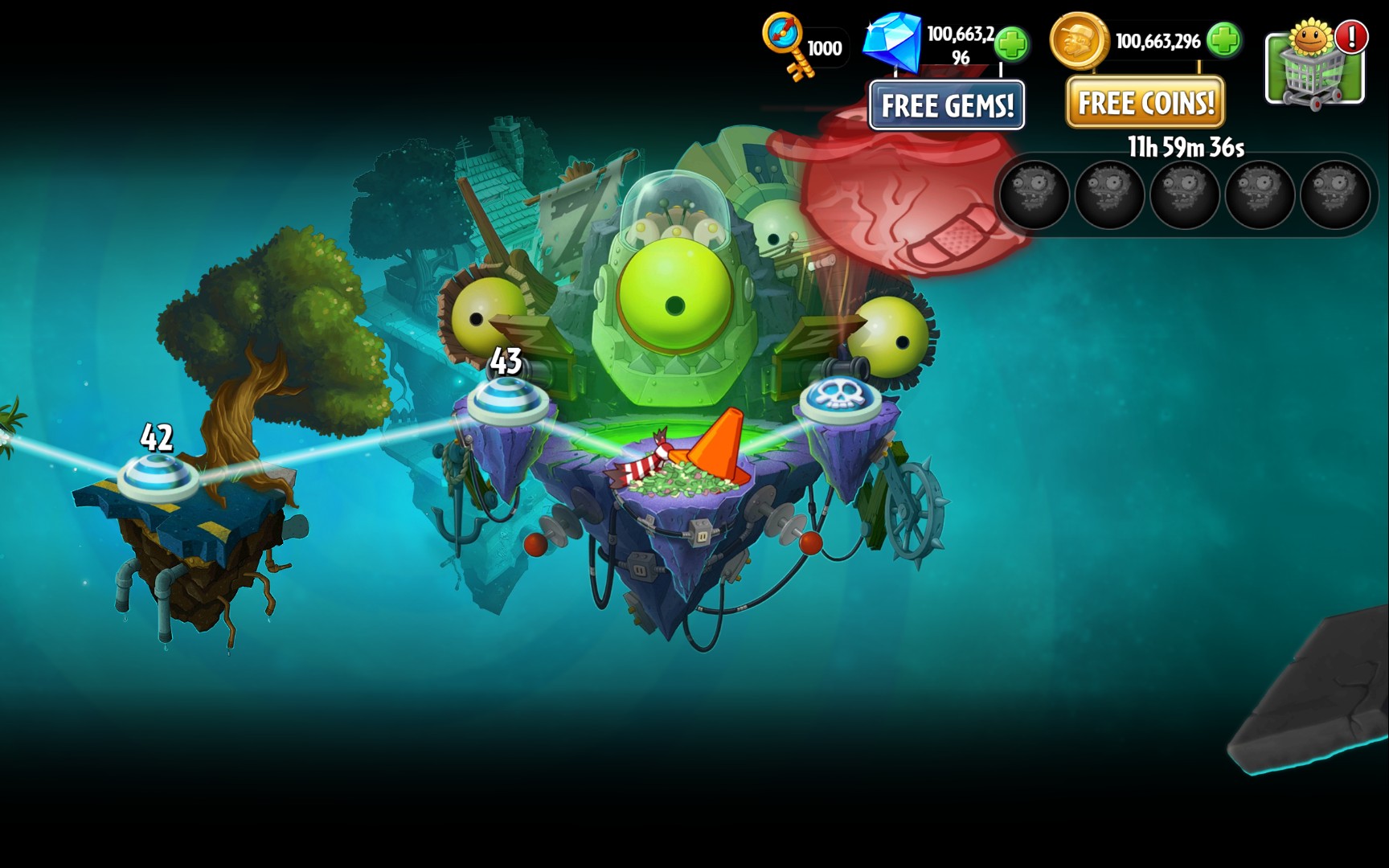 pvz2国际版现代年华拓展博士自选卡禁叶