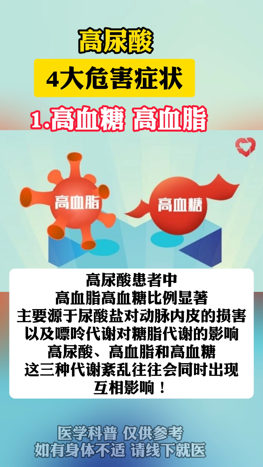 高尿酸4大危害症状,你知道几个?