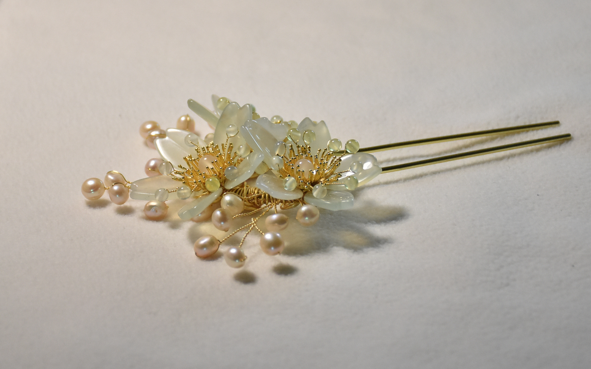 【闲鱼订单打包】来自十里江南尽春风的客订岫玉樱花发簪