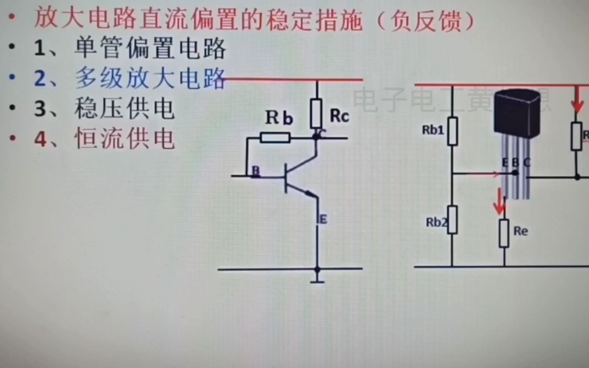 299放大电路直流偏置稳定措施.不稳定,三极管就可能饱和或截止哔哩哔哩bilibili