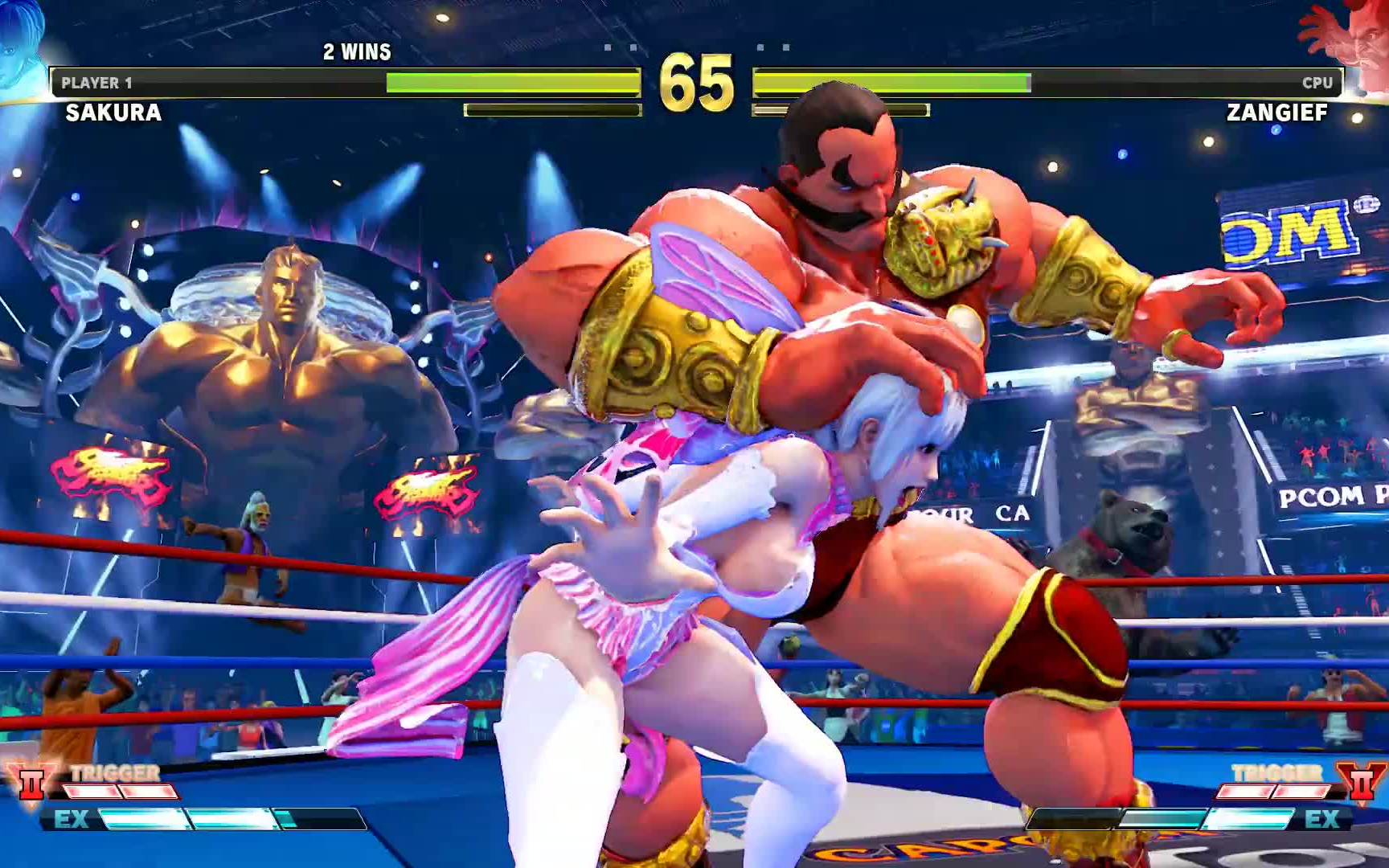 街霸5ae【mod賞析】小櫻 sakura vs 桑吉爾夫 zangief