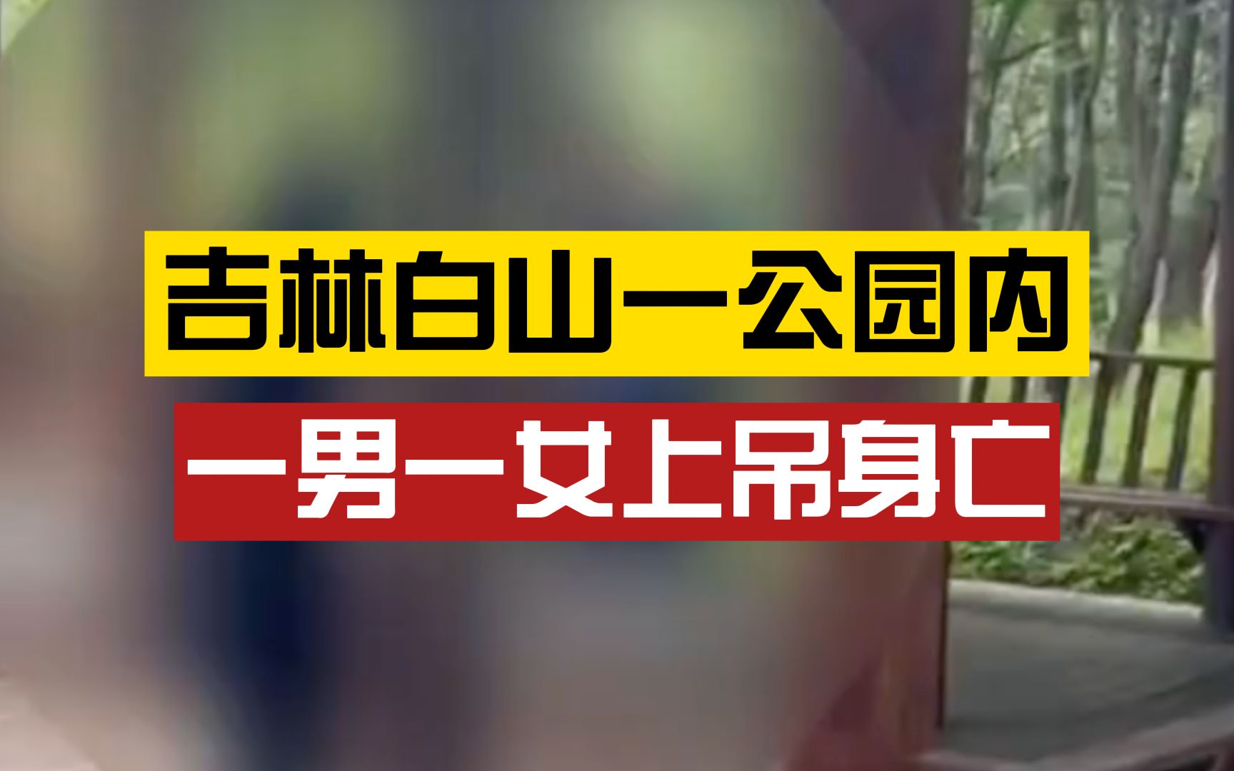 吉林白山一公园内一男一女上吊身亡,警方:确有此事,男45岁女71岁,关系尚不清楚哔哩哔哩bilibili