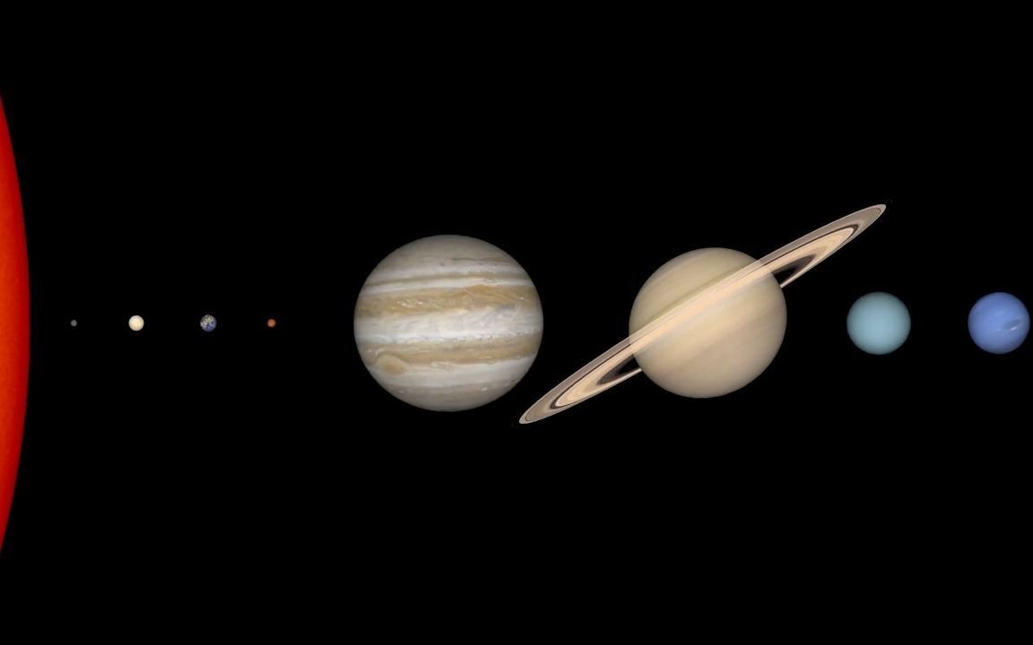 太阳系星球的真实体积和距离比例