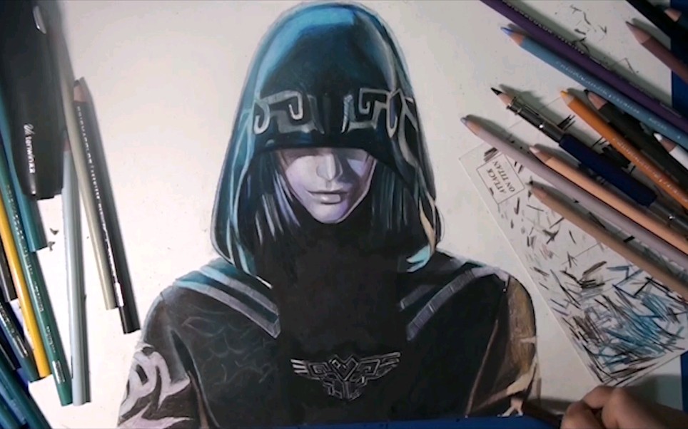 【彩铅】手绘天行九歌卫庄_哔哩哔哩_bilibili