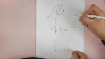 Video herunterladen: 服装设计手绘学习：汉服勾线 绘画过程