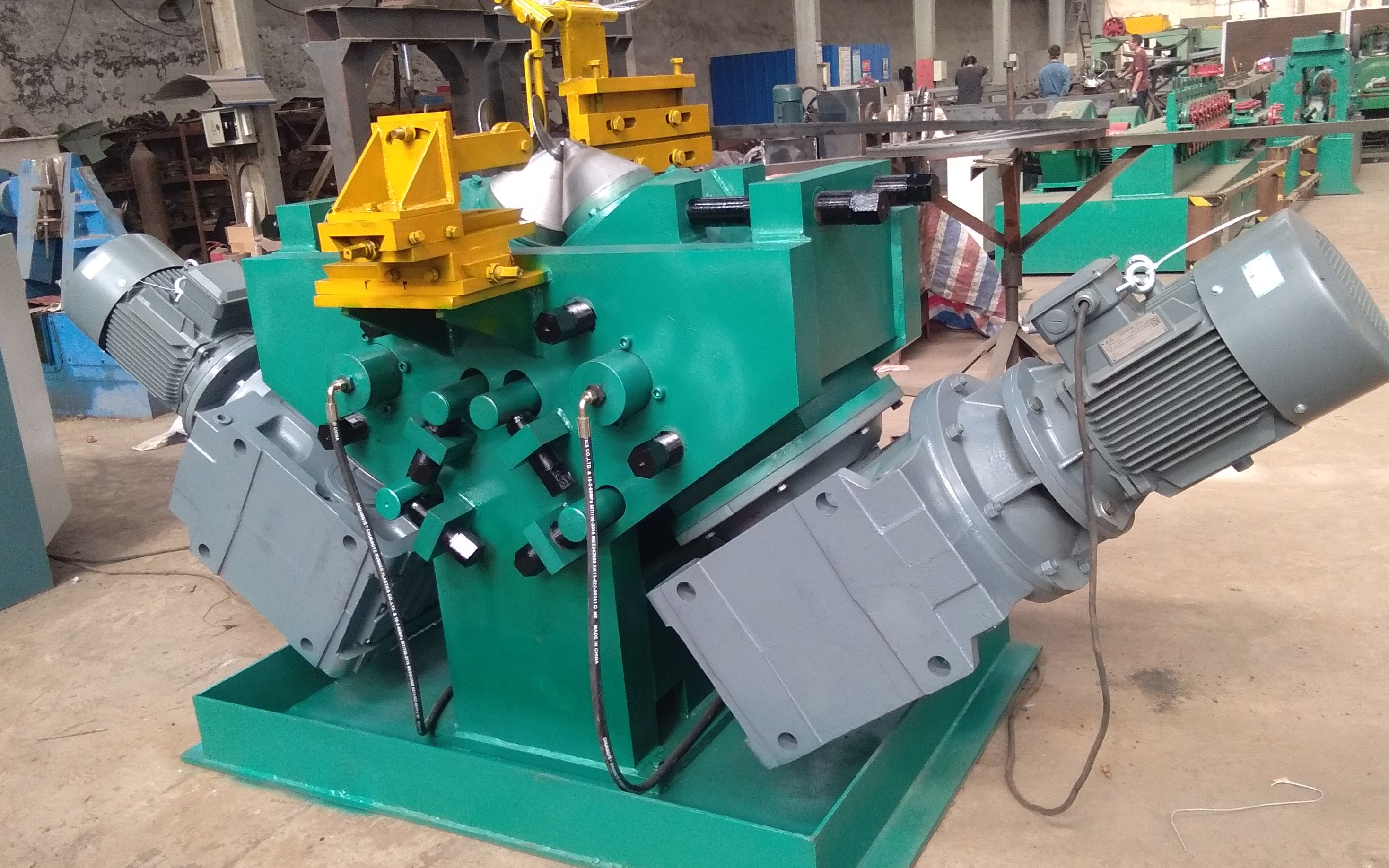 加厚螺旋叶片冷轧机加工蛟龙叶片成型设备流程