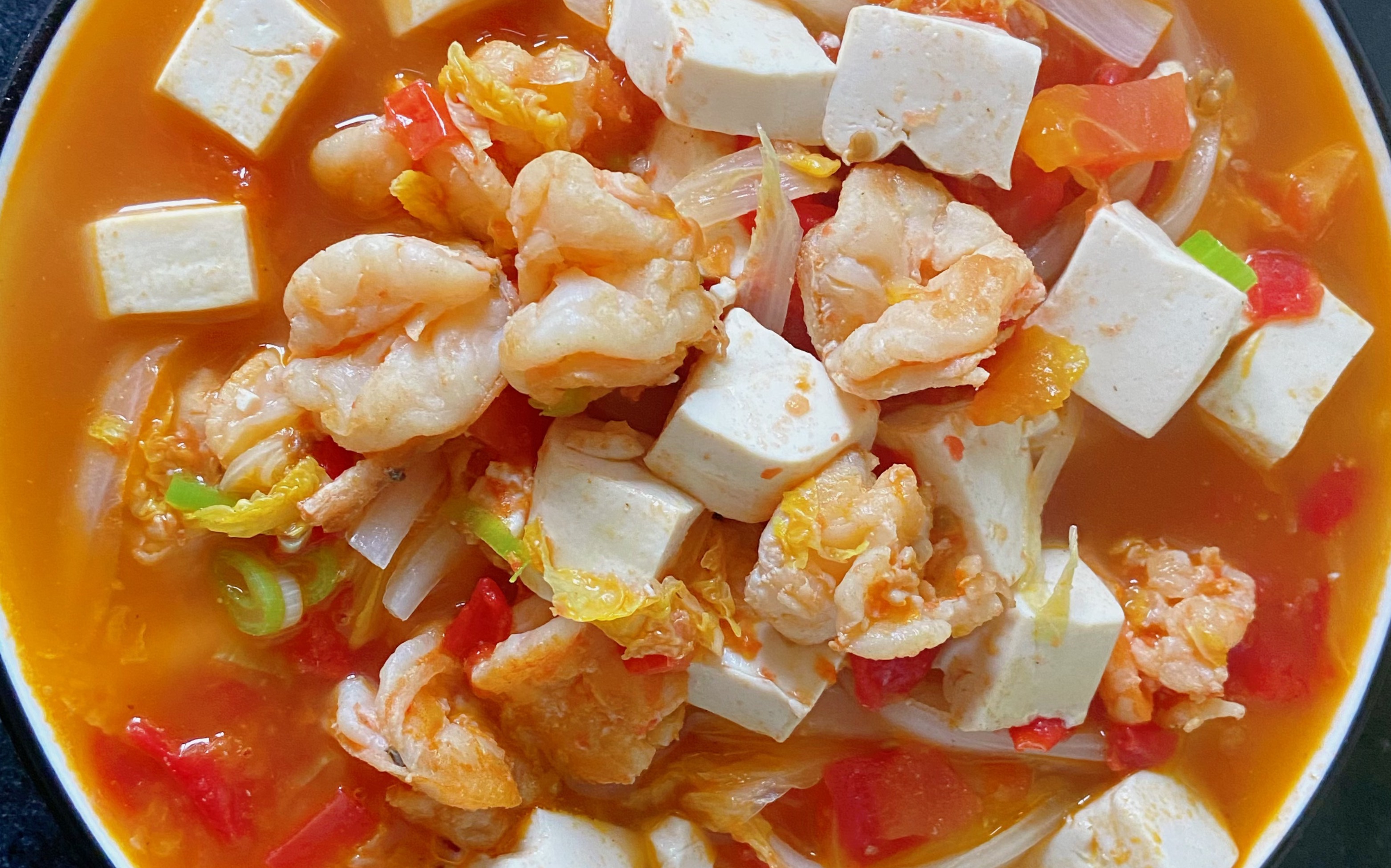 『减脂日记之虾仁豆腐汤』浓郁番茄汤,低脂低卡快来尝尝吧!