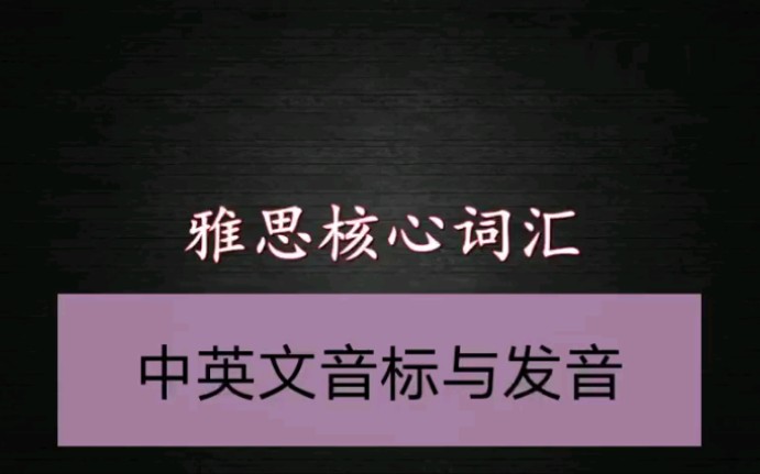 雅思核心词汇3497个 中英文音标与发音哔哩哔哩bilibili