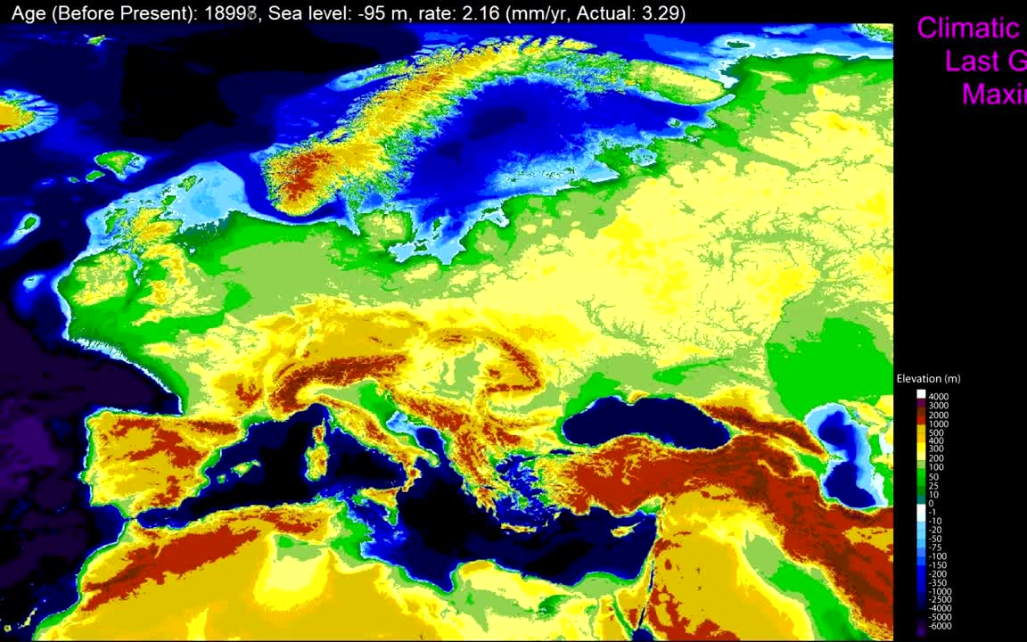 【地理 英伦三岛形成】2万年来欧洲海陆变迁(制作者 Gwillerm Kaldisti)哔哩哔哩bilibili