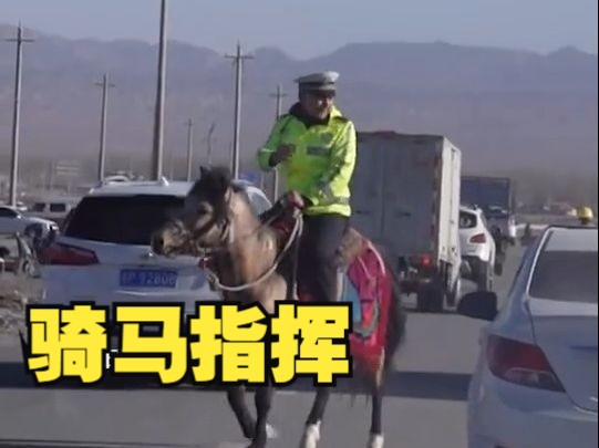 被帅到了!新疆交警骑马指挥交通哔哩哔哩bilibili