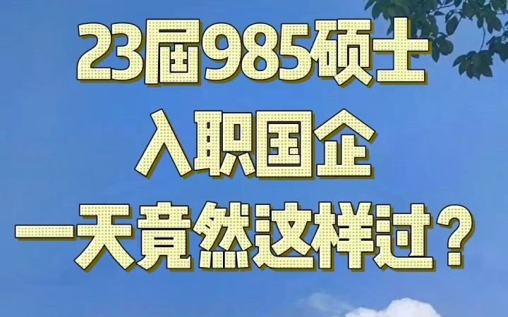 23届985工科硕士入职国企,上班的一天怎么度过呢?主打一个真实哔哩哔哩bilibili