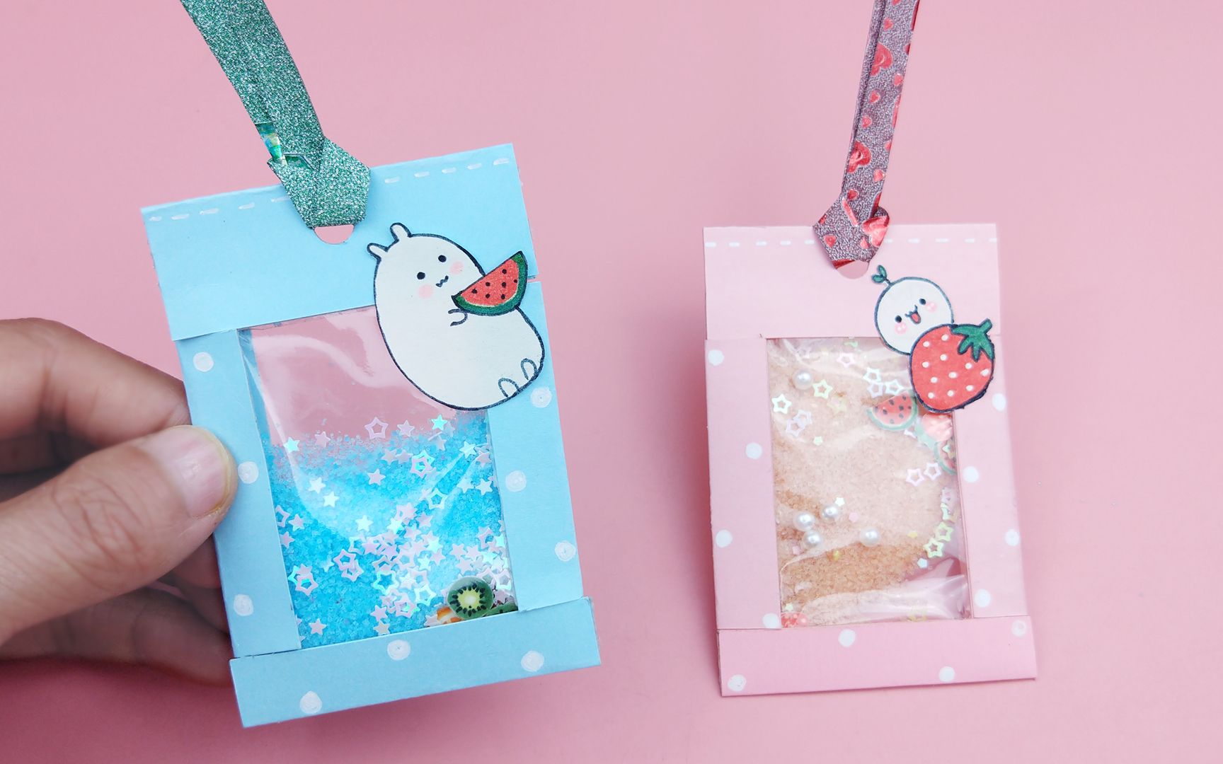 自制透明流沙书签,摇起来真好玩,手工折纸diy教程