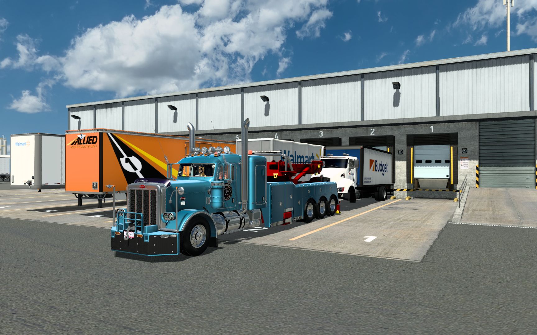 美国卡车模拟驾驶彼得比尔特388救援车运输损坏的肯沃斯t440 印第安纳