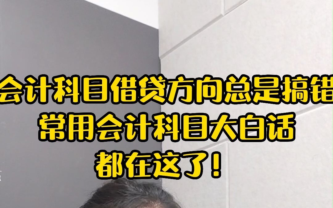 会计科目借贷方向总是搞错,常用会计科目大白话,都在这里了!哔哩哔哩bilibili