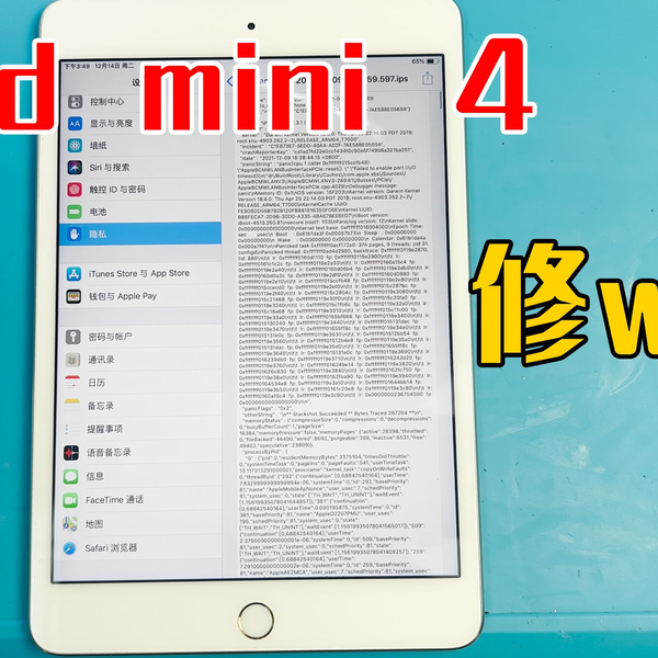 iPad mini 4突然不能联网，WiFi蓝牙都打不开，五分钟拆机修好_哔哩哔哩