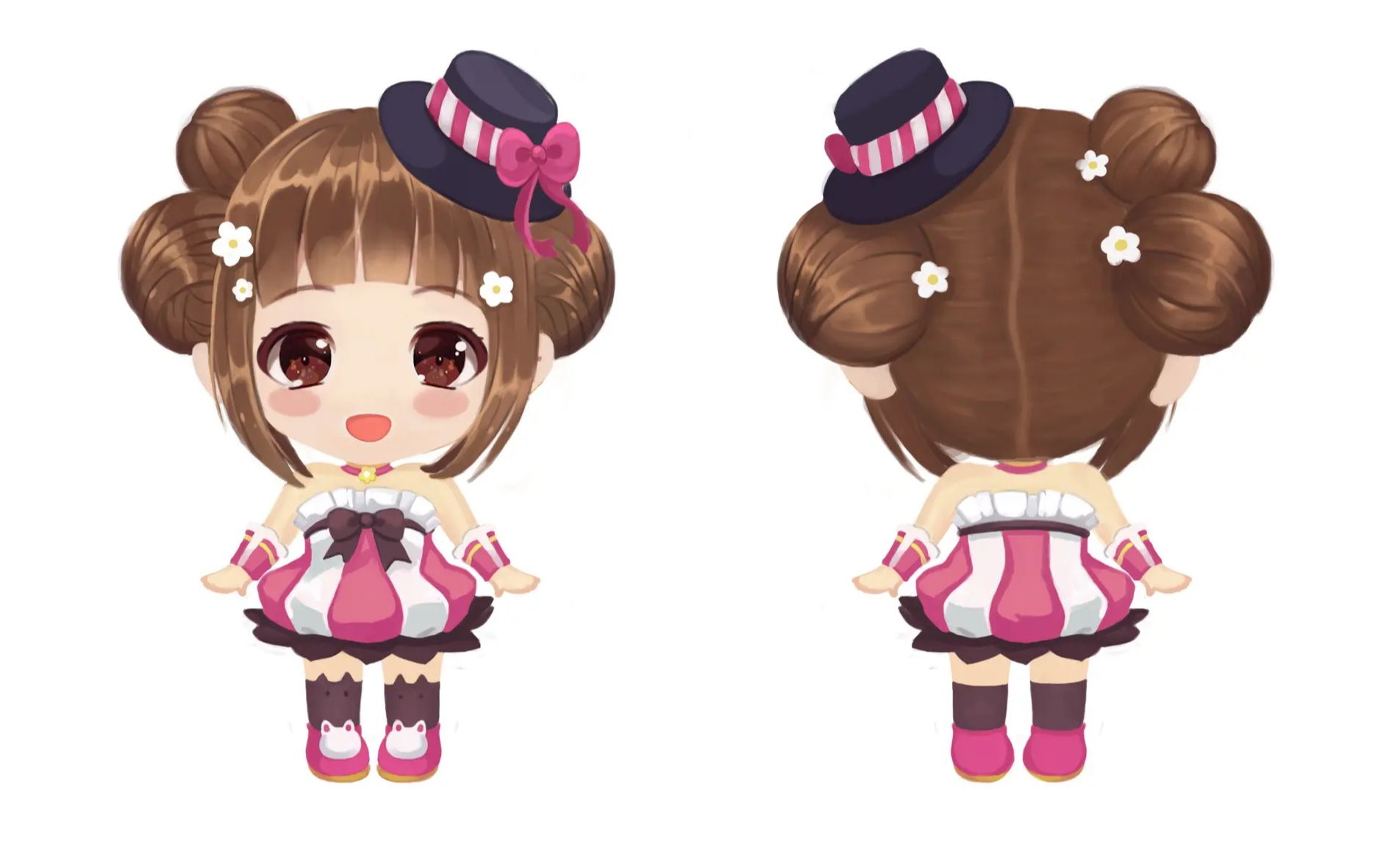 双丸子头的小萝莉传统手绘角色建模教程从零开始教学3dmax建模