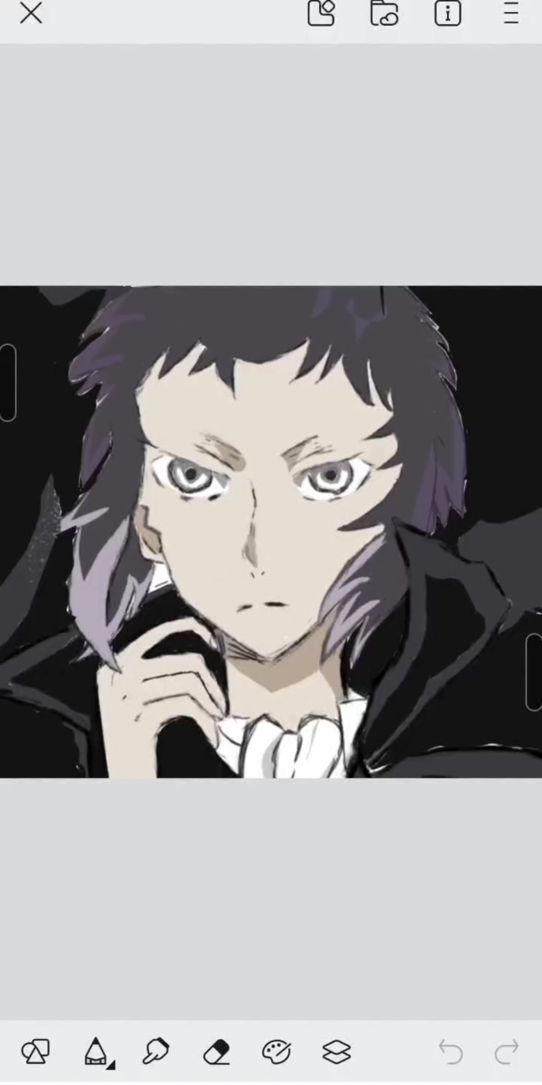 【文豪野犬】芥川龙之介(假临摹),纯新人瞎画,颜色原图提的,我想顺便