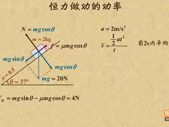 八,机械能守恒定律7,恒力做功的功率