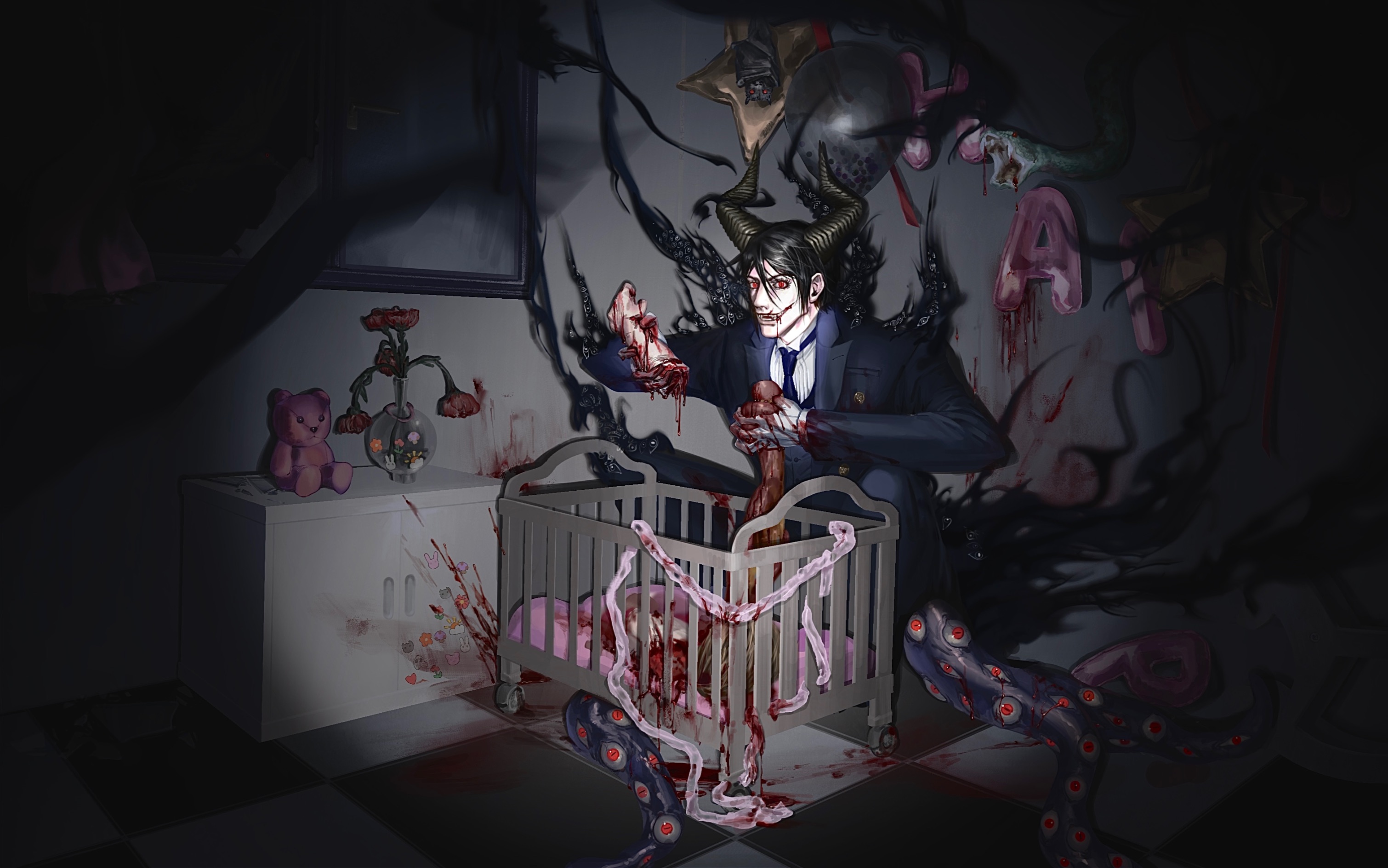 【黑执事】【绘画过程】给塞巴斯加餐