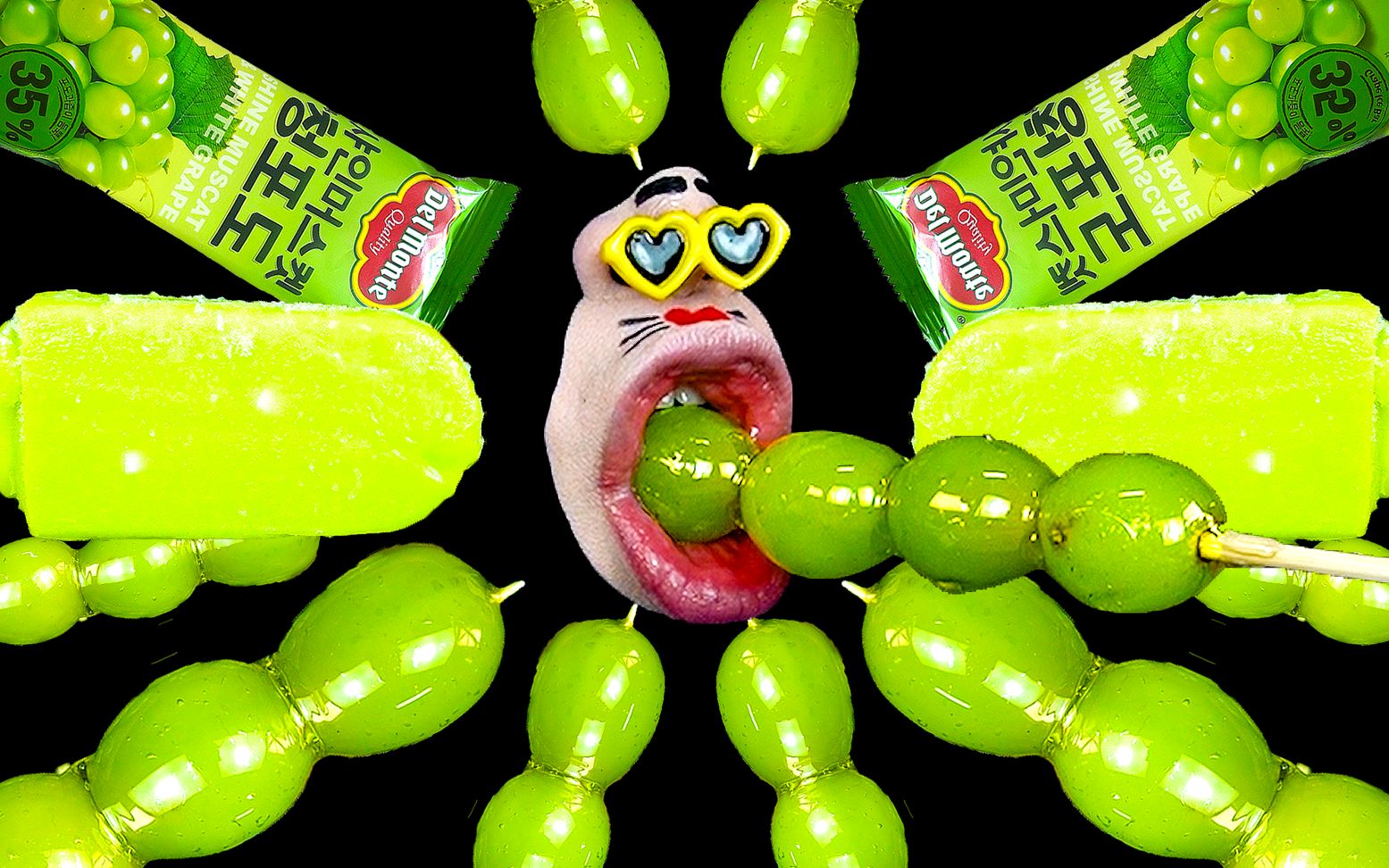 realmouth绿色甜点派对葡萄冰淇淋和葡萄水果糖