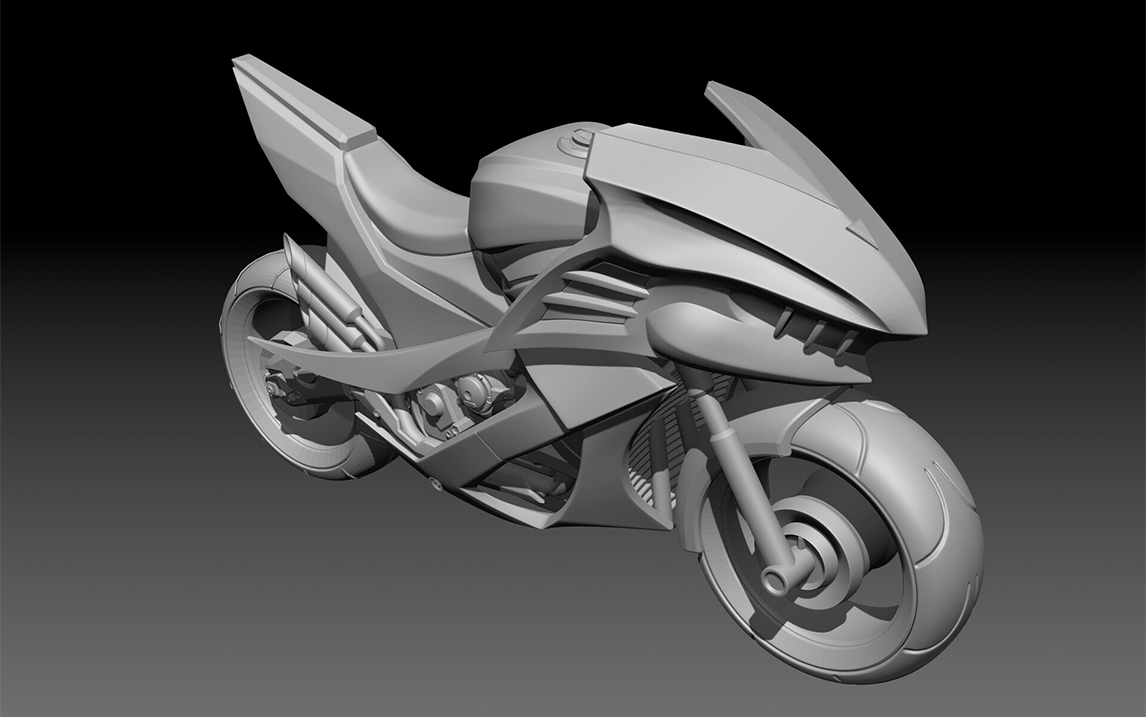 3dmax游戏建模:简单摩托车模型建模讲解