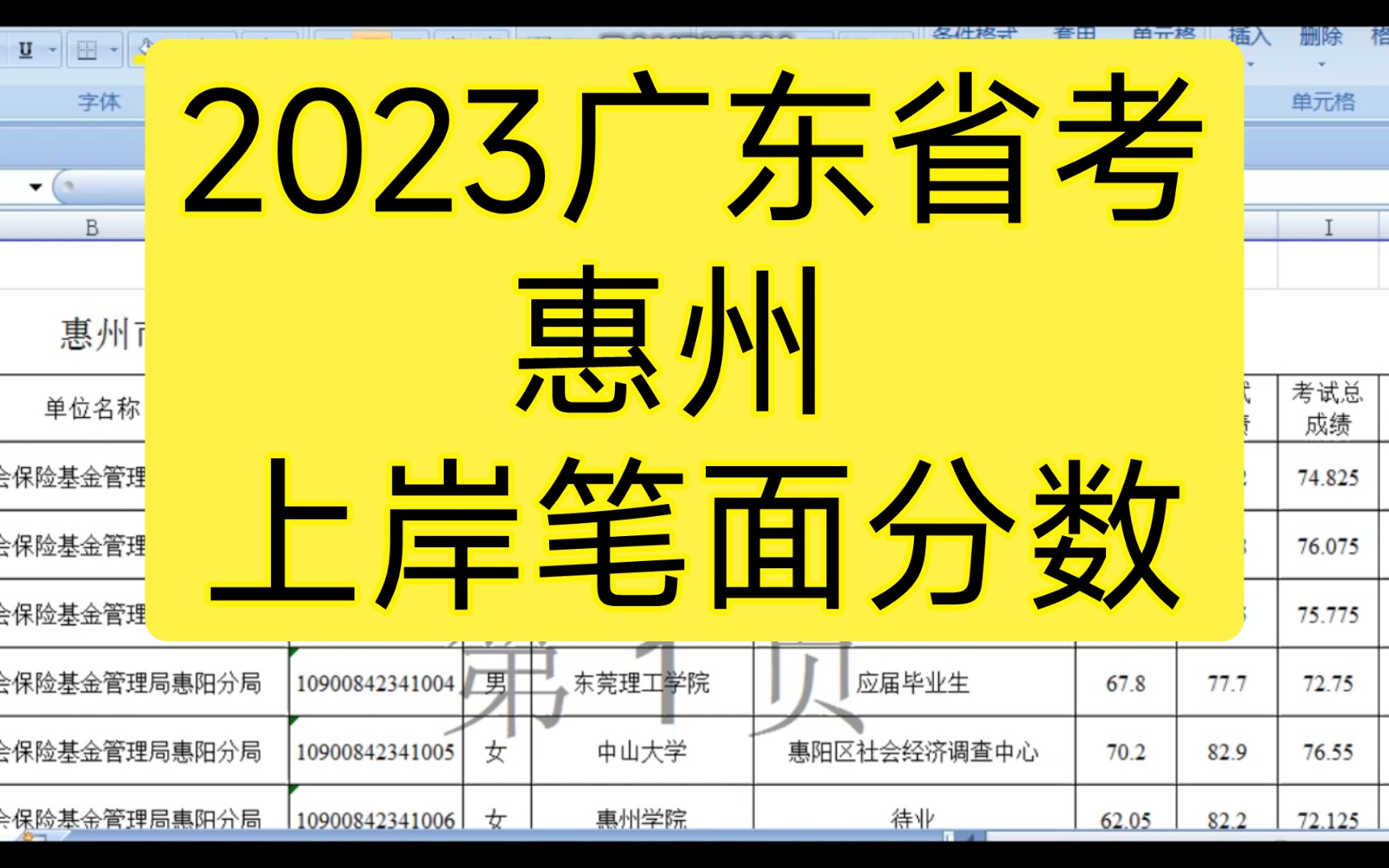 23惠州 省考 录用公示+笔面分哔哩哔哩bilibili