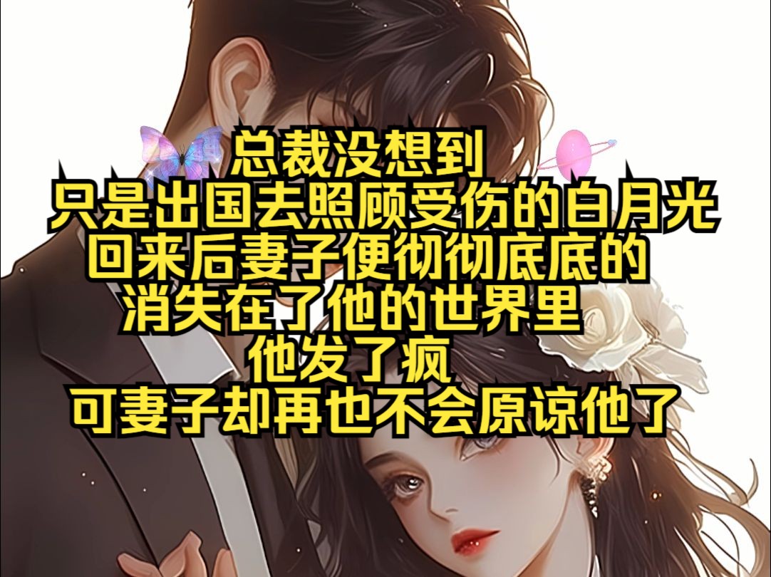 [图]没想到，只是出国去照顾受伤的白月光，回来后妻子便彻彻底底的消失在了他的世界里，他发了疯，可妻子却再也不会原谅他了