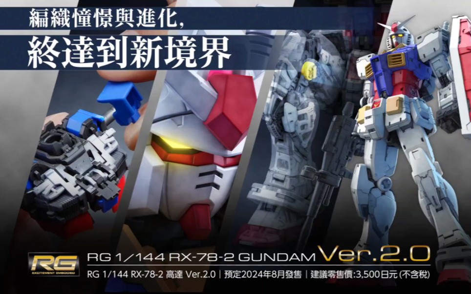 [翻译好了]万代24年8月 一般发售 rg rx-78-2 元祖高达ver.2.
