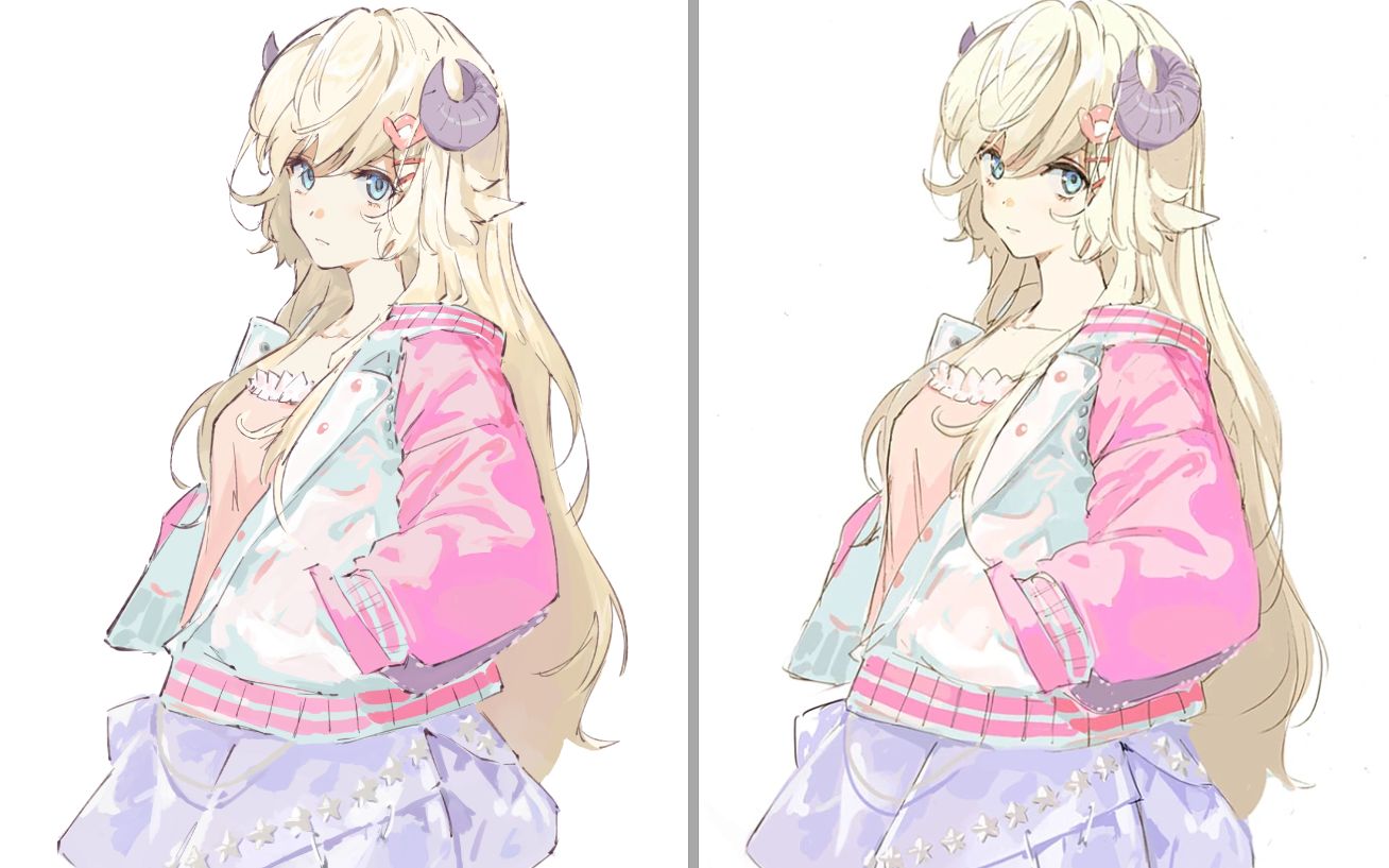 【临摹练习/绘画过程】临摹一下喜欢的画师pako,但是谁来告诉我这个