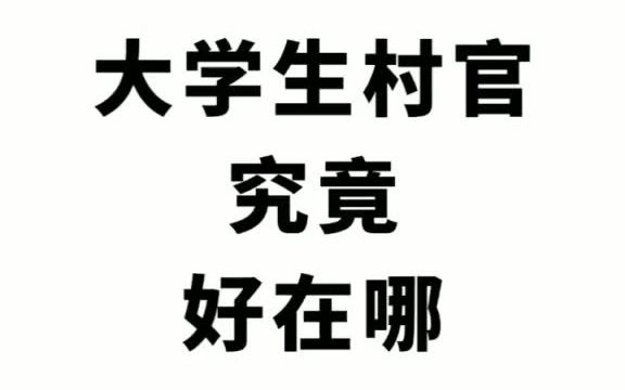 四项目人员之大学村官,大学生村官究竟好在哪,来了解一下哔哩哔哩bilibili