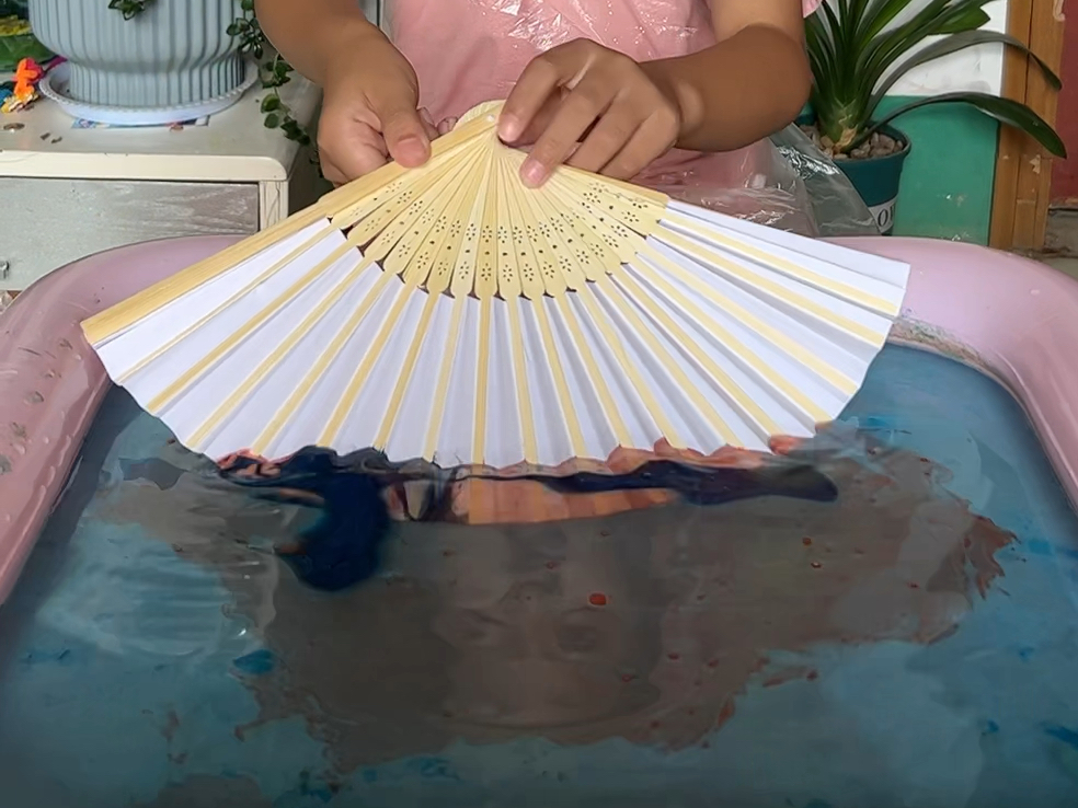 儿童手工制作漆扇