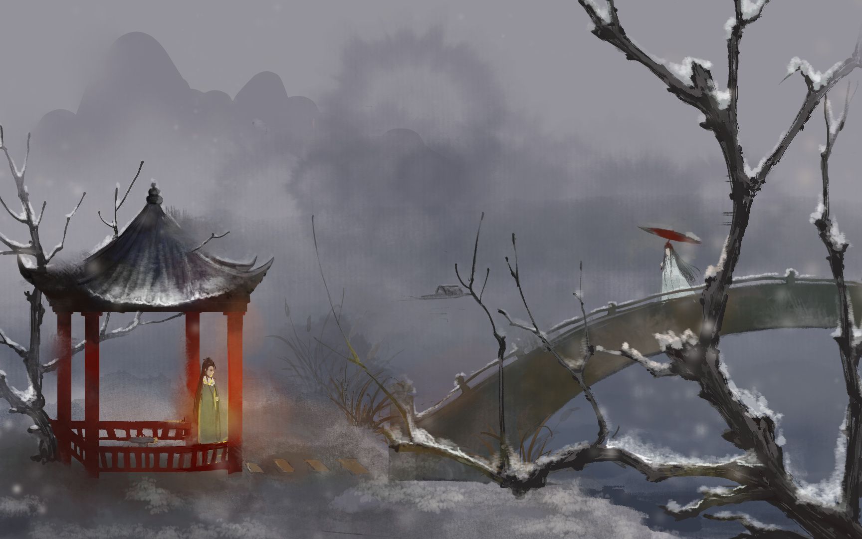 【原创音乐】湖岸期雪(意境古风曲)