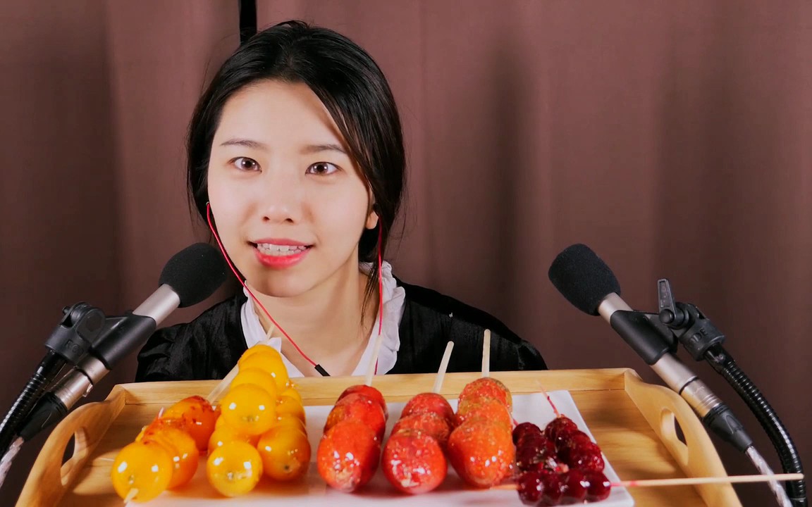 【suna asmr】吃自制糖葫芦,咀嚼音 助眠吃播