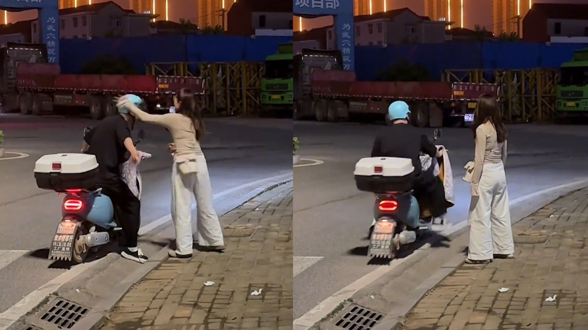 老公接老婆来晚了被扇巴掌,老婆本以为他会道歉认错,结局没想到