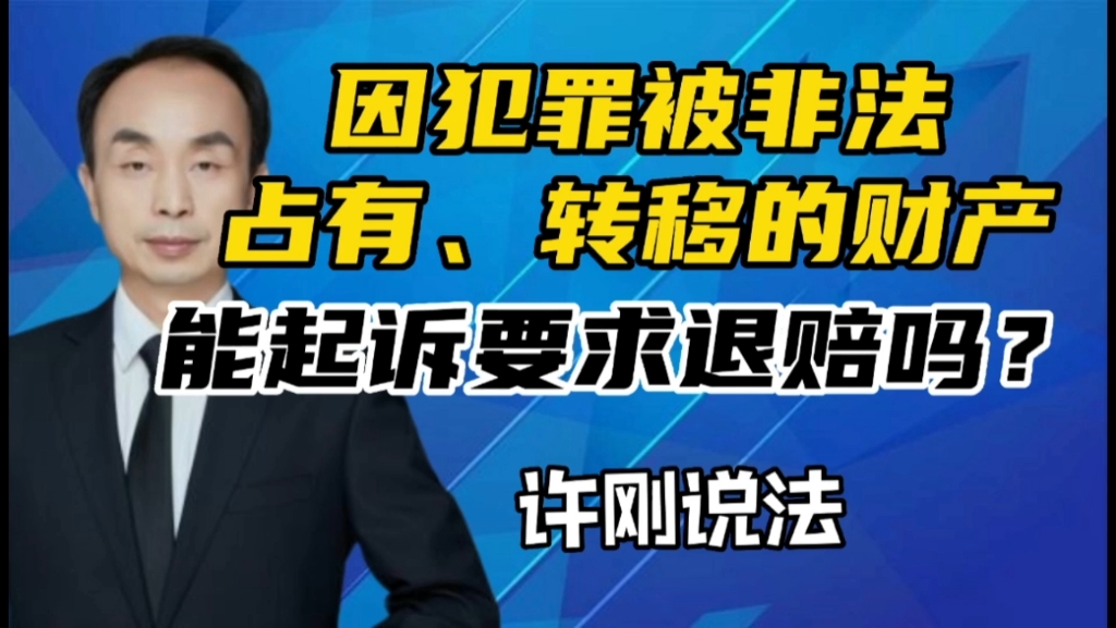 因犯罪非法占有转移处分的财产能起诉要求退赔吗?哔哩哔哩bilibili