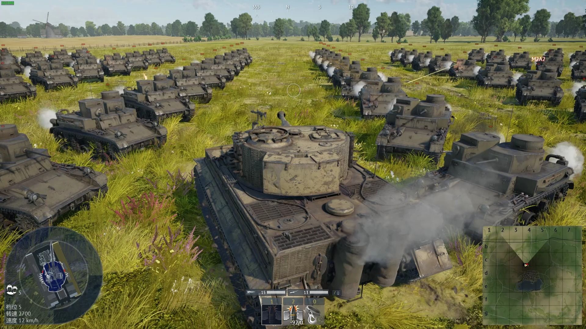 虎式坦克e型面对100辆m2a2