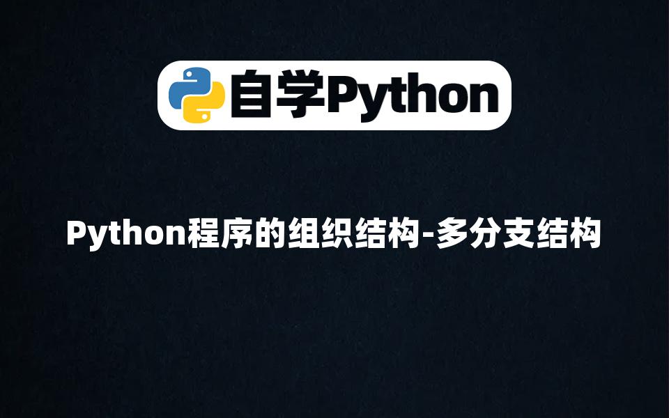 [Python入门]Python程序的组织结构多分支结构哔哩哔哩bilibili