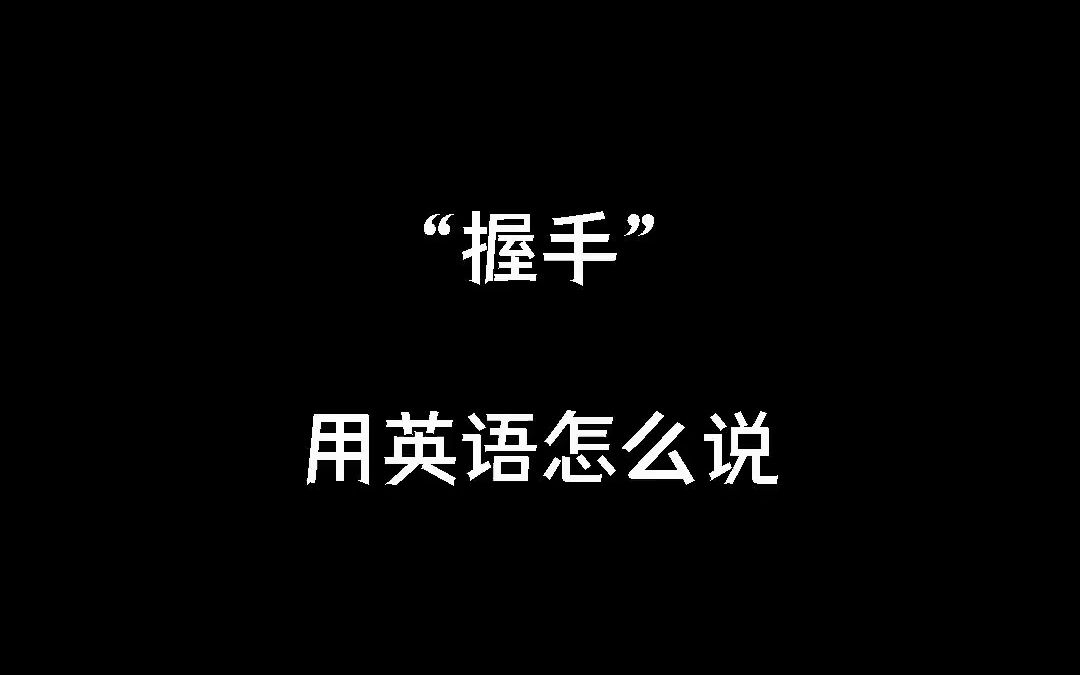 握手 用英语怎么说哔哩哔哩bilibili