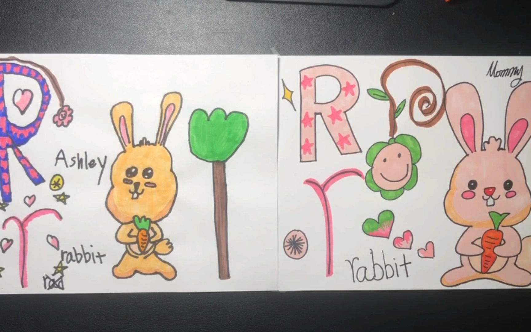 letter r 字母 r 儿童简笔画 画小兔子 draw a rabbit with me_哔哩