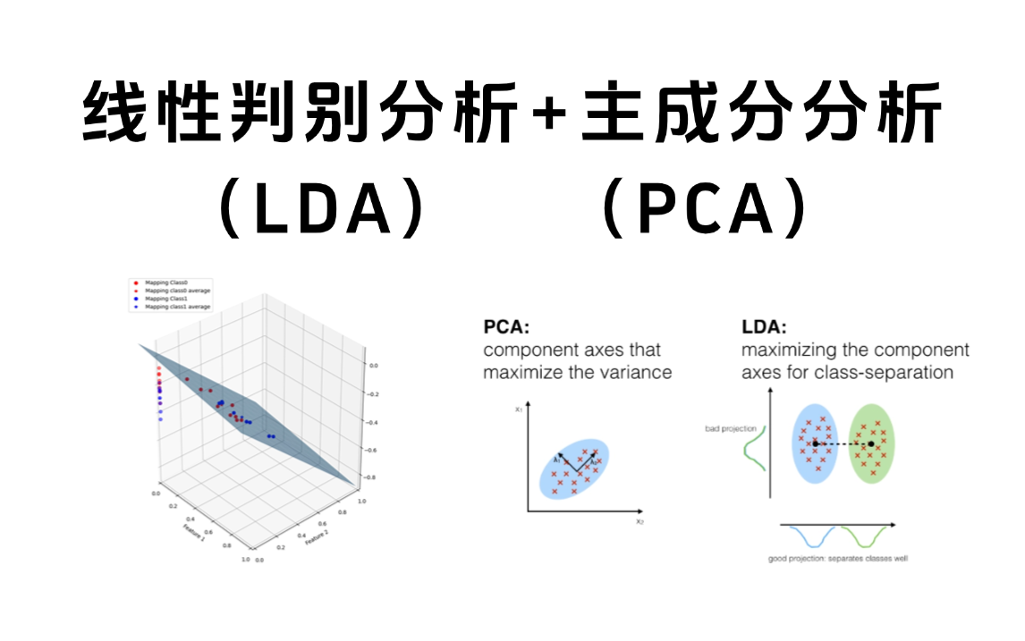 简单粗暴!用于数据降维和分类的主成分分析PCA和线性判别分析LDA!绝对能通俗理解机器学习必备算法知识!哔哩哔哩bilibili