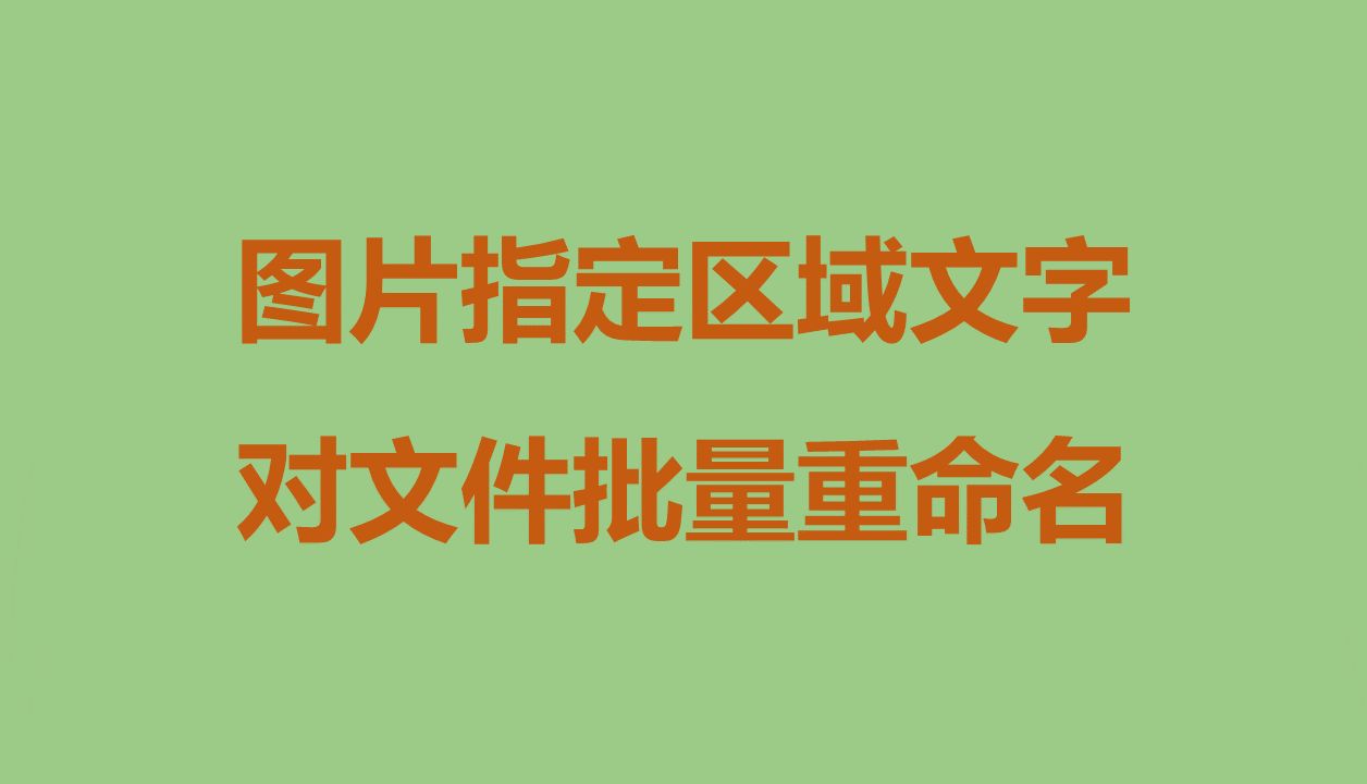 图片文件指定识别区域文字,识别文字并对文件批量重命名哔哩哔哩bilibili