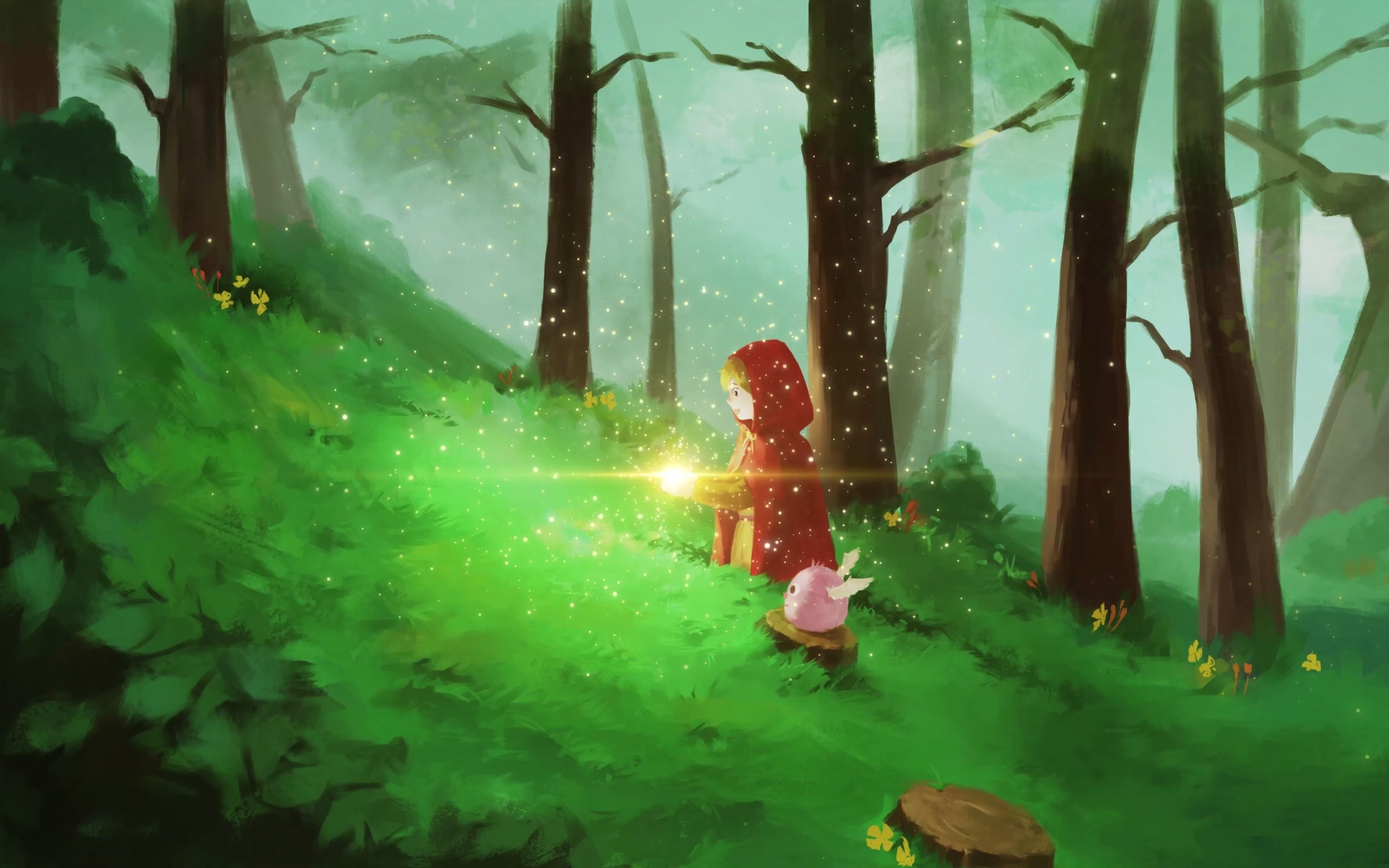 奇幻森林白噪音小红帽在森林中寻找