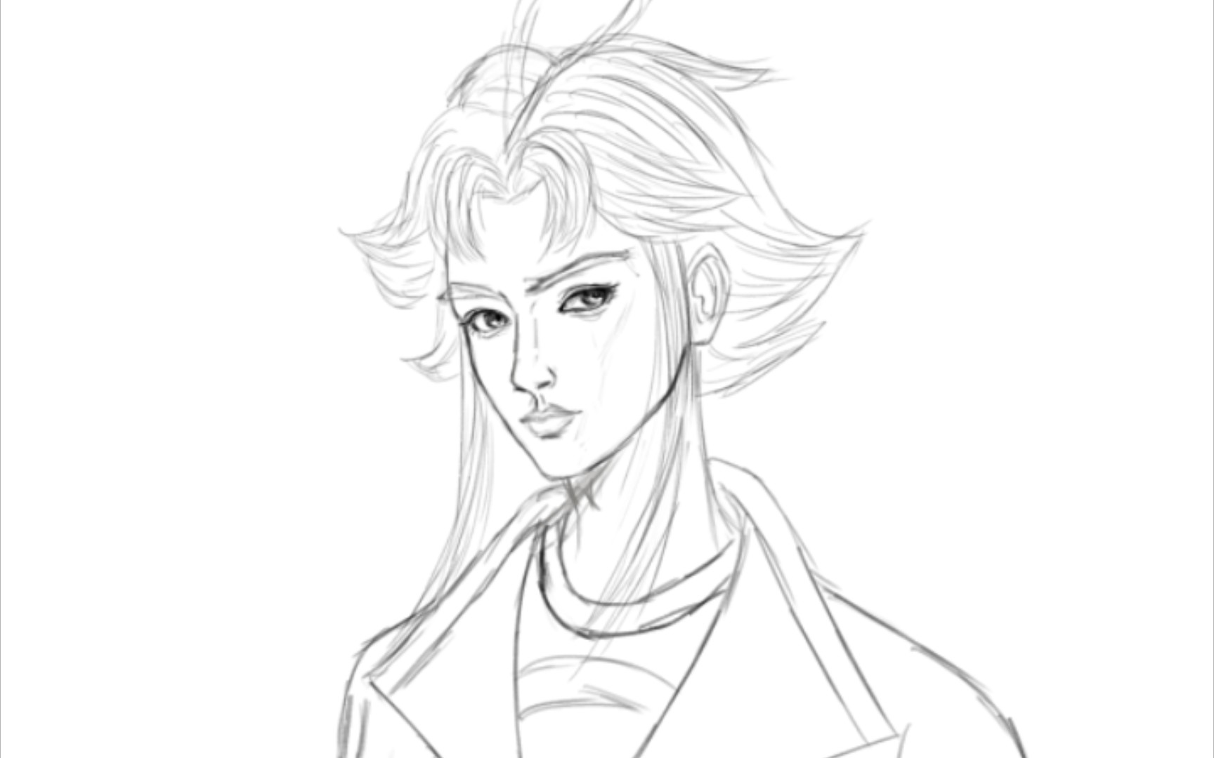 当长大后南宫问天穿上胡服 -线稿_哔哩哔哩_bilibili