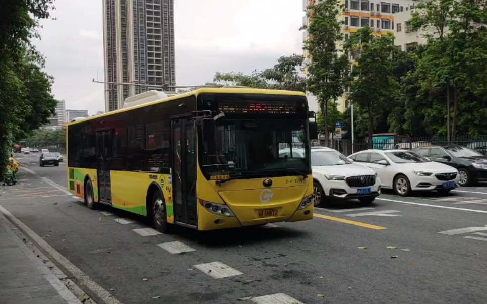 广州公交宇通三汽g标笑脸装h11驶于海珠区宇通h11lng插电混合动力客车